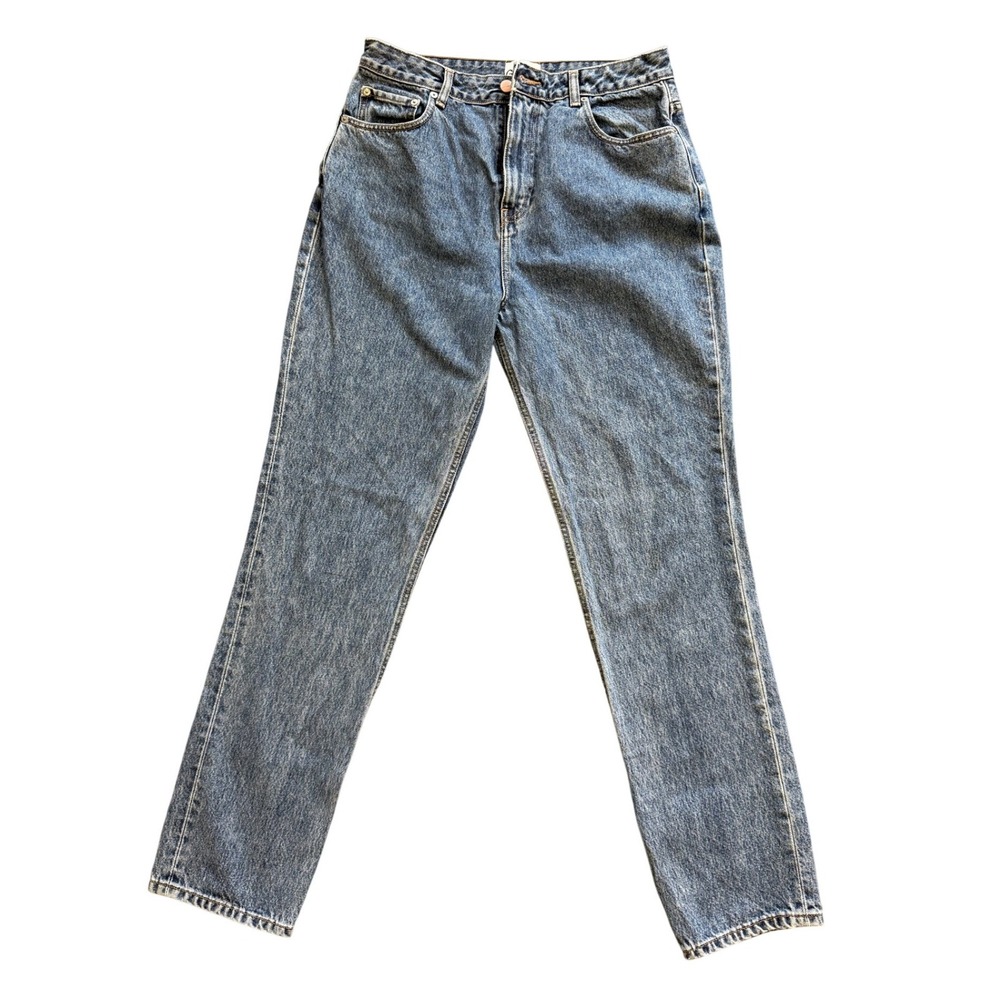 Ganni Swigy High Rise Straight Leg Jeans Blue Organic Cotton 32W 34L (on tag)